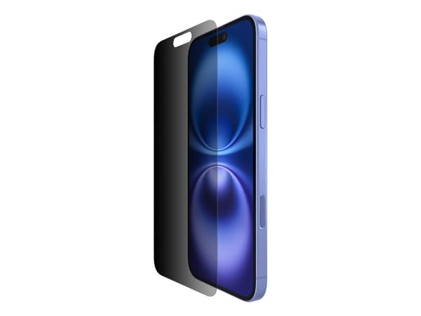 Belkin ScreenForce InvisiGlass - Skjermbeskyttelse for mobiltelefon - behandlet - glass - med personvernsfilter - for Apple iPhone 14 Pro Max, 15 Plu