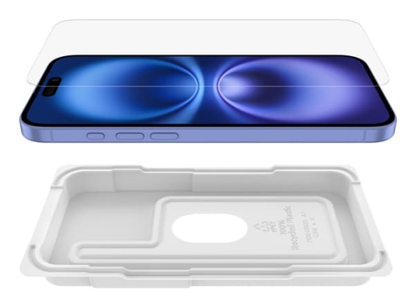 Belkin ScreenForce InvisiGlass - Skjermbeskyttelse for mobiltelefon - behandlet - glass - for Apple iPhone 14 Pro Max, 15 Plus, 16 Plus
