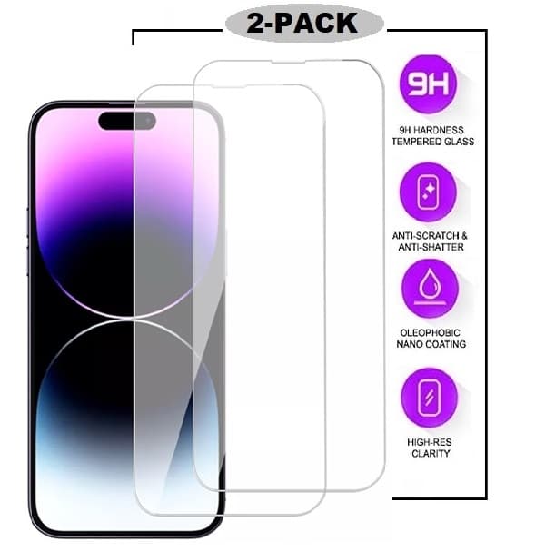 2-Pack - iPhone 16 Pro - Premium 2.5D Härdat Glas Displayskydd