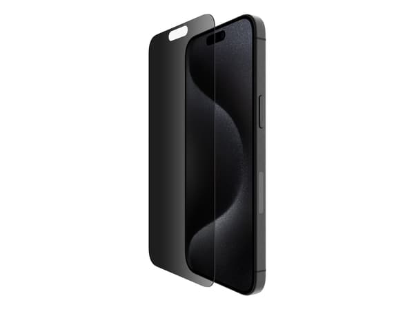 Belkin ScreenForce InvisiGlass - Matkapuhelimen näytönsuoja - käsitelty - lasi - yksityisyyssuodattimella - 2-suuntainen - Apple iPhone 16 Pro Max -l