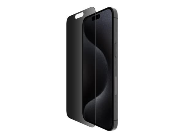 Belkin ScreenForce InvisiGlass - Matkapuhelimen näytönsuoja - käsitelty - lasi - yksityisyyssuodattimella - 2-suuntainen - Apple iPhone 16 Pro Max -l