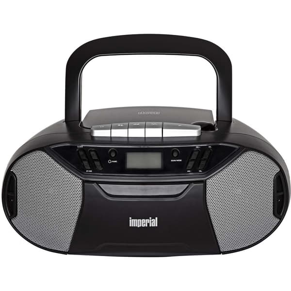 imperial PBB 1 Compacte bærbar ghettoblaster med cd-afspiller, kassettebåndoptager og FM-radio