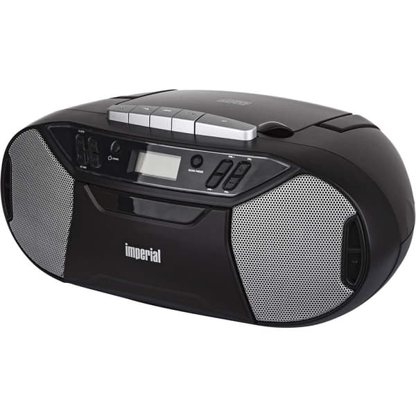 imperial PBB 1 Compacte bærbar ghettoblaster med cd-afspiller, kassettebåndoptager og FM-radio