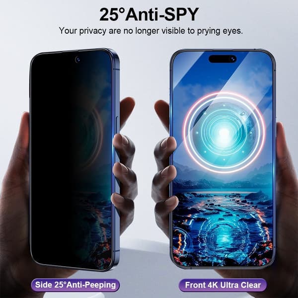 Til iPhone 16 Anti-spy Privacy Hærdet glas skærmbeskytter