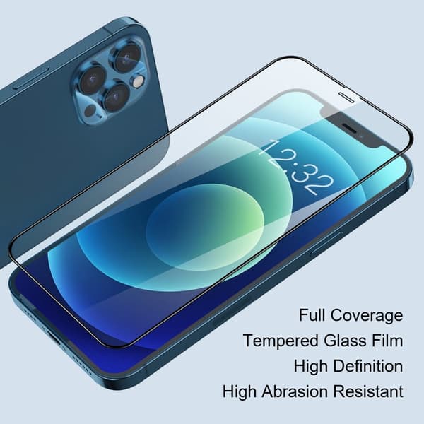 AMORUS iPhone 16 Plus Karkaistu Lasi Täysnäytön Suoja Silkkipainoreuna - Musta