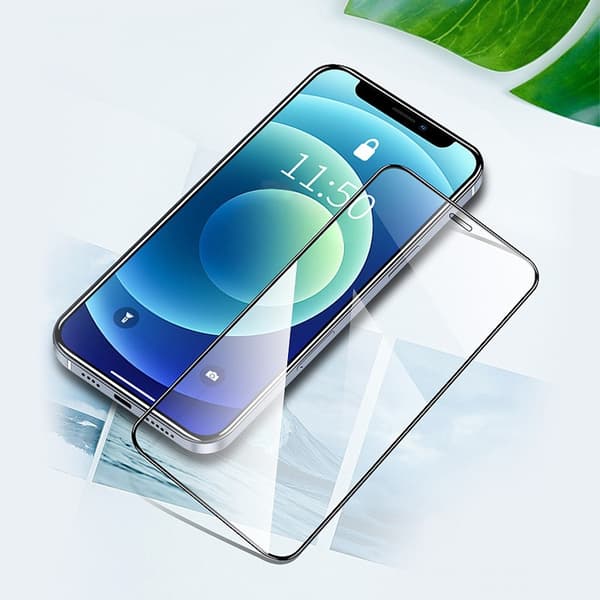 AMORUS iPhone 16 Plus Karkaistu Lasi Täysnäytön Suoja Silkkipainoreuna - Musta