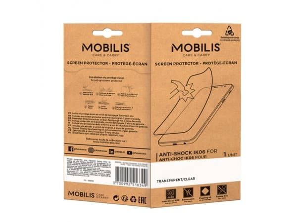 Mobilis - Skjermbeskyttelse for betalingsterminal - uknuselig og anti-støt, IK06 - film - blank