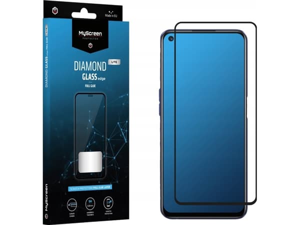 MyScreen Protector Realme GT Neo2T - Herdet glass for lett avrundede skjermer DIAMOND GLASS LITE kant FULLLIM