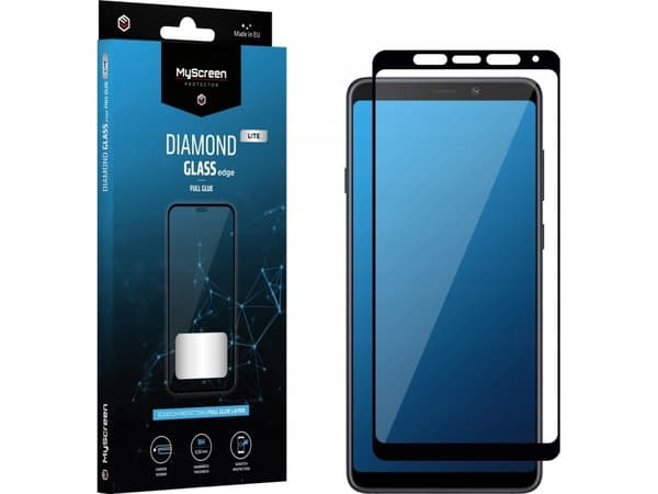 MyScreen Protector Samsung Galaxy A9 2018 - DIAMOND GLASS LITE edge FULL GLUE karkaistu lasi hieman pyöristetyille näytöille