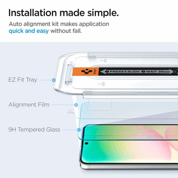 [2-Pack] Spigen Galaxy A56 5G/S24 FE Härdat glas Skärmskydd EZ-Fit