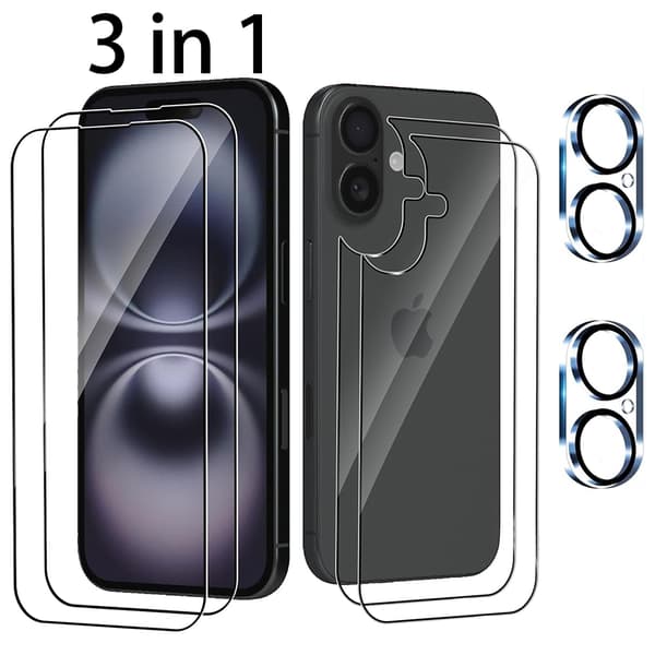 iPhone 16 Plus 3-in-1 Fram- & Baksida + Kameralinsskydd