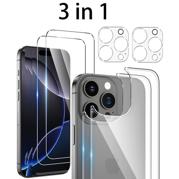 iPhone 16 PRO 3-in-1 Fram- & Baksida + Kameralinsskydd