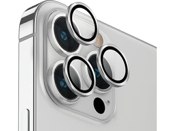 Uniq kameralinsskydd i aluminium för iPhone 14 Pro / 14 Pro Max" kameralins med applikator - silver