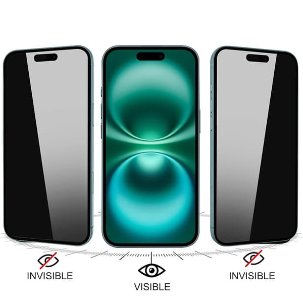 iPhone 16 - Skärmskydd 2.5D Black Spy