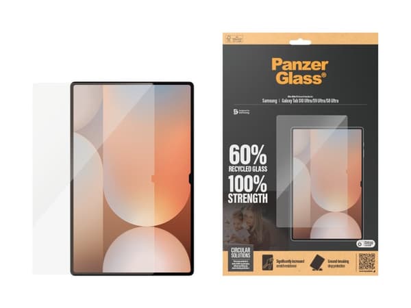 PanzerGlass - Skjermbeskyttelse for nettbrett - ultrabred passform - glass - for Samsung Galaxy Tab S10 Ultra, Tab S8 Ultra, Tab S9 Ultra