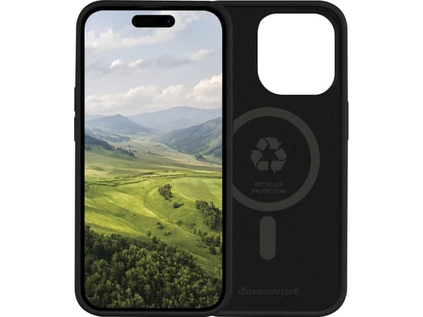 dbramante1928 Monaco - Baksidesskydd för mobiltelefon - MagSafe-kompatibilitet - plast, silikon - nattsvart - för Apple iPhone 15 Pro Max
