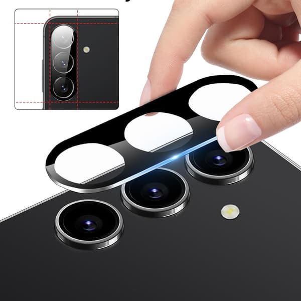 Skydda Din Kamera med Stil - 2.5D Linsskydd med Svart Ram för Samsung S24 FE