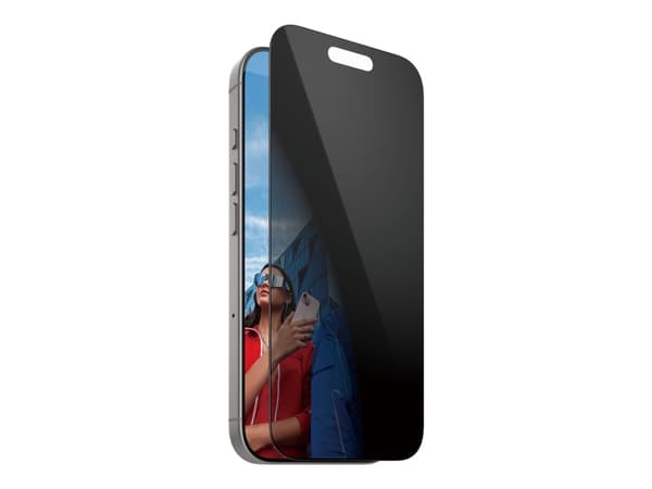 PanzerGlass - Skjermbeskyttelse for mobiltelefon - ultrabred passform - glass - med personvernsfilter - 2-veis - for Apple iPhone 16 Pro
