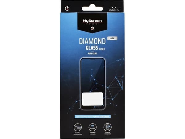 Apple iPhone SE 4 (2025)/iPhone 16E - Karkaistu lasi hieman pyöristetyille näytöille DIAMOND GLASS LITE reuna FULL GLUE (täysi liima)