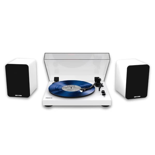 MIXX Platespiller Vinyl Inkl. Høyttalere System 5 Stereo Hvit