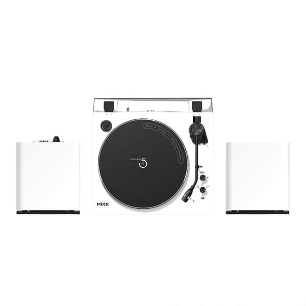 MIXX Platespiller Vinyl Inkl. Høyttalere System 5 Stereo Hvit