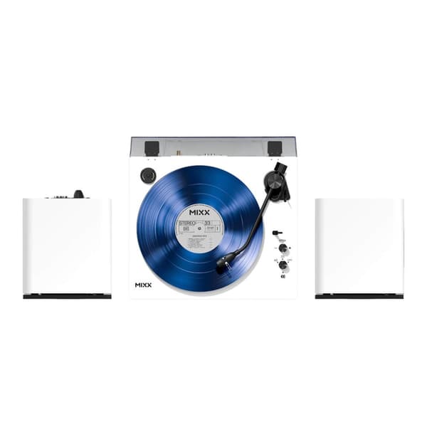 MIXX Platespiller Vinyl Inkl. Høyttalere System 5 Stereo Hvit