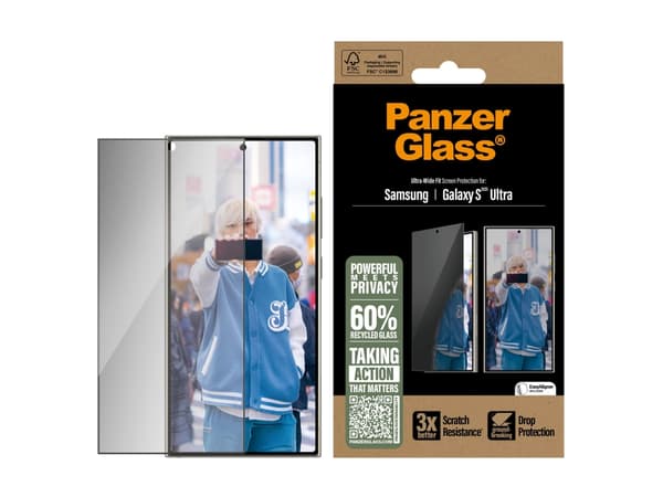 PanzerGlass ® Privacy Screen Protector Samsung Galaxy S25 Ultra | Ultra-Wide Fit, Samsung, Samsung - Galaxy S25 Ultra, Dry application, Scratch resis