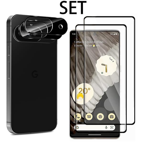 1 Set - 2.5D Framsida Svart + Kameraskydd för Google Pixel 9