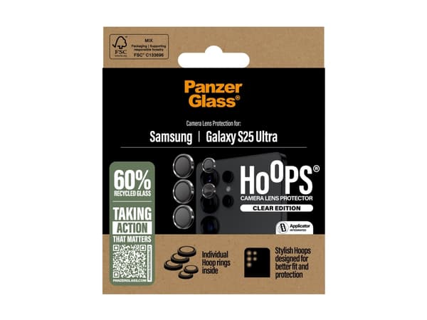 PanzerGlass Hoops - Clear Edition - linsskydd för mobiltelefon - transparent - For Galaxy S25 Ultra