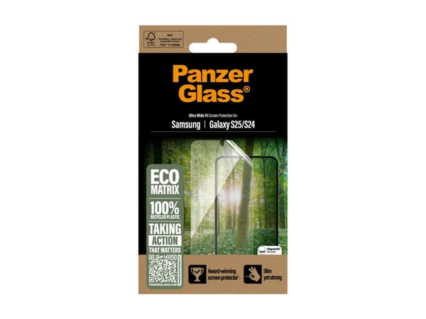 PanzerGlass ® ECO MATRIX Screen Protector Samsung Galaxy S25 | S24 | Ultra-Wide Fit, Samsung, Samsung - Galaxy S25, Samsung - Galaxy S24 5G, Dry appl