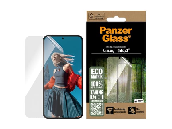 PanzerGlass ® ECO MATRIX Screen Protector Samsung Galaxy S25 | S24 | Ultra-Wide Fit, Samsung, Samsung - Galaxy S25, Samsung - Galaxy S24 5G, Dry appl