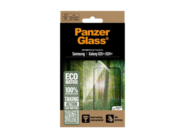 PanzerGlass ® ECO MATRIX Screen Protector Samsung Galaxy S25+ | S24+ | Ultra-Wide Fit, Samsung, Samsung - Galaxy S25+, Samsung - Galaxy S24 Plus, Dry