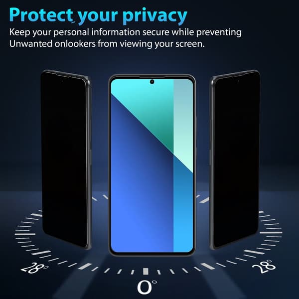 2-Pack Xiaomi Redmi Note 13 Pro Privacy Skärmskydd - Härdat Glas 9H - Super kvalitet 3D