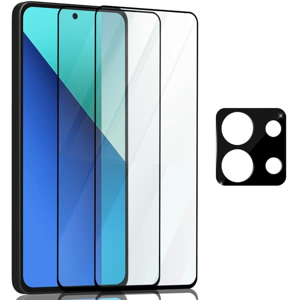 2-Pack Xiaomi Redmi Note 13 Pro Skärmskydd & 1-Pack linsskydd - Härdat Glas 9H - Super kvalitet 3D