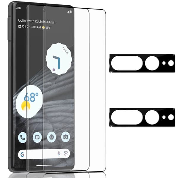 2-Pack Google Pixel 7 Pro Skærmbeskyttelse & 2-Pack linsebeskyttelse - Hærdet Glas 9H - Super kvalitet 3D