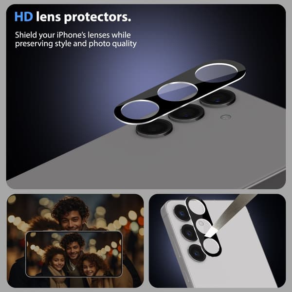 1-Pack Samsung Galaxy S24 Plus Skärmskydd & 1-Pack Linsskydd - Härdat Glas | [Automatisk Installation] - Bubbelfritt