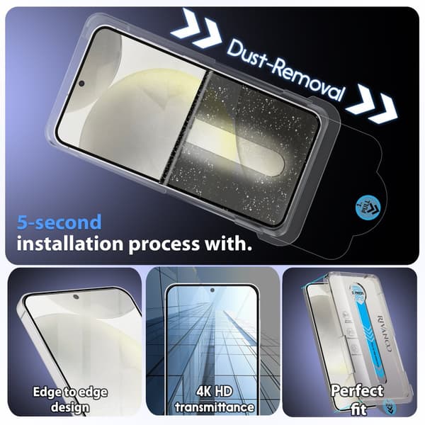 2-Pack Samsung Galaxy S24 Plus Skärmskydd - Härdat Glas | [Automatisk Installation] - Bubbelfritt