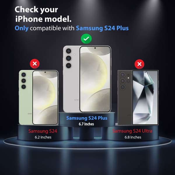 2-Pack Samsung Galaxy S24 Plus Skärmskydd - Härdat Glas | [Automatisk Installation] - Bubbelfritt