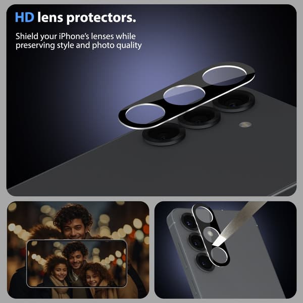1-Pack Samsung Galaxy S25 Plus Skärmskydd & 1-Pack Linsskydd - Härdat Glas | [Automatisk Installation] - Bubbelfritt
