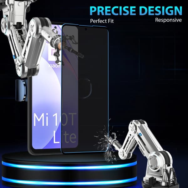1-Pack Xiaomi 10T Lite Privacy Skärmskydd - Härdat Glas 9H - Super kvalitet 3D