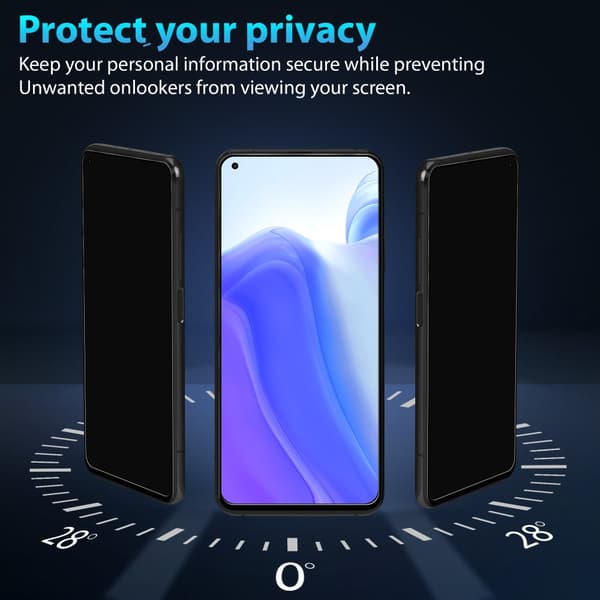 1-Pack Xiaomi 10T Privacy Skärmskydd - Härdat Glas 9H - Super kvalitet 3D