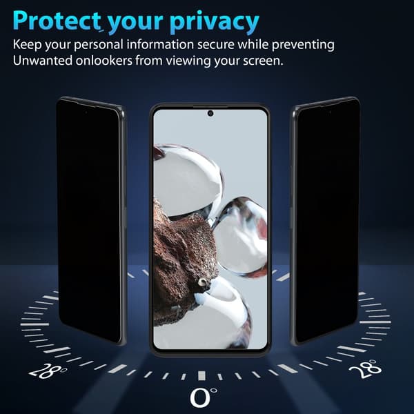 1-Pack Xiaomi 12T Privacy Skärmskydd - Härdat Glas 9H - Super kvalitet 3D