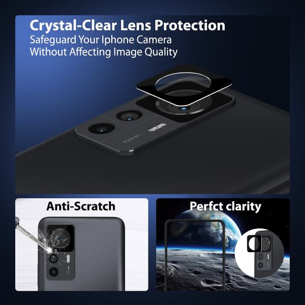 2-Pack Xiaomi 12T Pro Skärmskydd & 1-Pack linsskydd - Härdat Glas 9H - Super kvalitet 3D