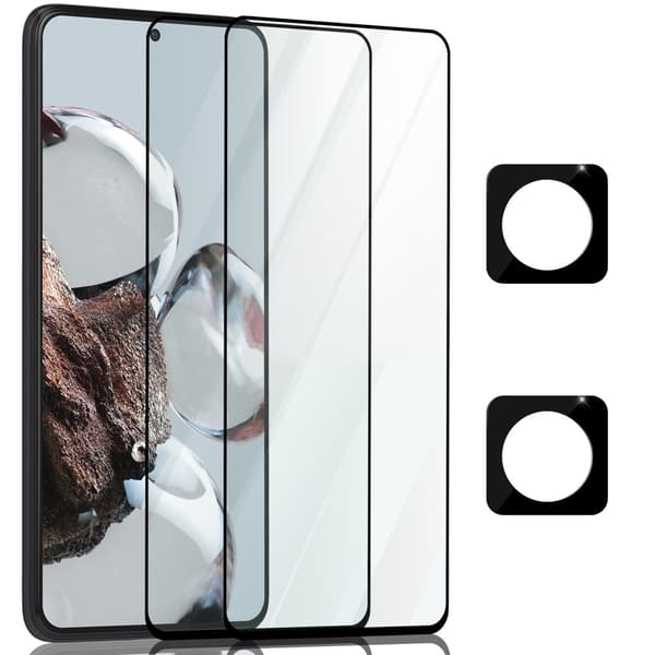 2-Pack Xiaomi 12T Pro Skärmskydd & 2-Pack linsskydd - Härdat Glas 9H - Super kvalitet 3D