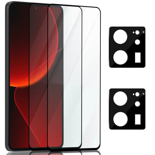 2-Pack Xiaomi 13T Pro Skärmskydd & 2-Pack linsskydd - Härdat Glas 9H - Super kvalitet 3D