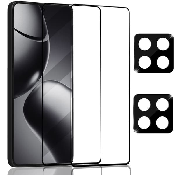 2-Pack Xiaomi Redmi 14T Pro Skærmbeskyttelse & 2-Pack linsebeskyttelse - Hærdet Glas 9H - Super kvalitet 3D