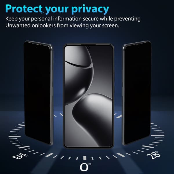 1-Pack Xiaomi Redmi 14T Pro Privacy Skærmbeskyttelse - Hærdet Glas 9H - Super kvalitet 3D