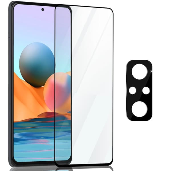1-Pack Xiaomi Redmi Note 10 Pro Skærmbeskyttelse & 1-Pack linsebeskyttelse - Hærdet Glas 9H - Super kvalitet 3D