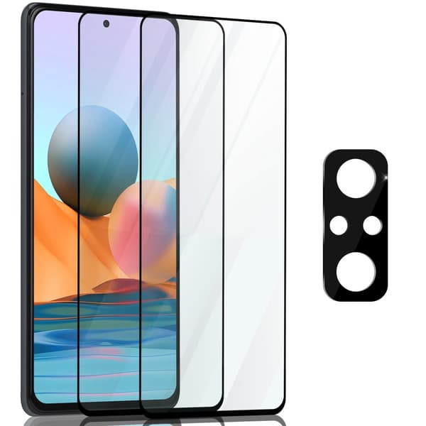 2-Pack Xiaomi Redmi Note 10 Pro Skærmbeskyttelse & 1-Pack linsebeskyttelse - Hærdet Glas 9H - Super kvalitet 3D