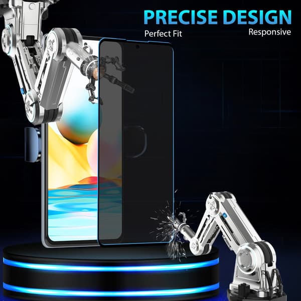 2-Pack Xiaomi Redmi Note 10 Pro Privacy Skærmbeskyttelse - Hærdet Glas 9H - Super kvalitet 3D